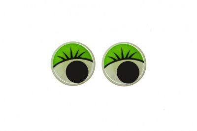 Глазки для игрушек, круглые, с бегающими зрачками, 8 мм/упак.50+/-2 шт, цв. -зеленый - купить в Тамбове. Цена: 59.05 руб.