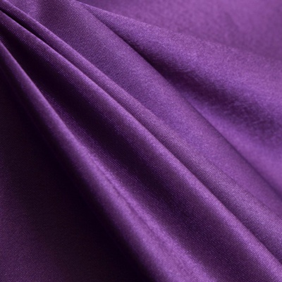 Поли креп-сатин 19-3536, 125 (+/-5) гр/м2, шир.150см, цвет фиолетовый - купить в Тамбове. Цена 155.57 руб.