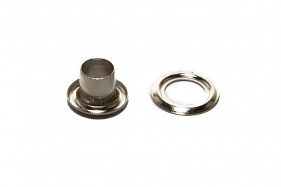 Люверсы металлические "ОмТекс", блочка/кольцо, (3 мм) - цв.никель - купить в Тамбове. Цена: 0.18 руб.