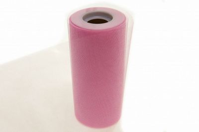 Фатин блестящий в шпульках 16-14, 12 гр/м2, шир. 15 см (в нам. 25+/-1 м), цвет розовый - купить в Тамбове. Цена: 108.61 руб.