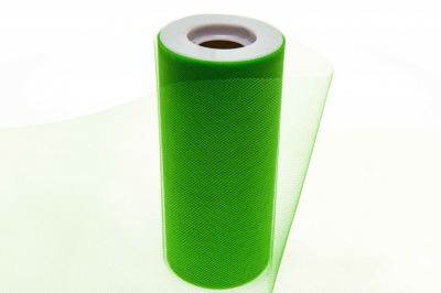 Фатин в шпульках 16-146, 10 гр/м2, шир. 15 см (в нам. 25+/-1 м), цвет зелёный - купить в Тамбове. Цена: 100.69 руб.