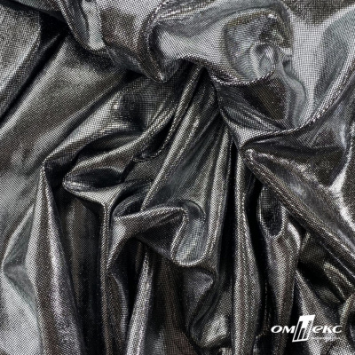 Трикотажное полотно голограмма, шир.140 см, #602 -чёрный/серебро - купить в Тамбове. Цена 385.88 руб.