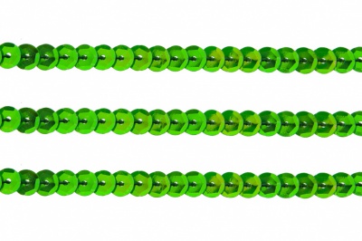 Пайетки "ОмТекс" на нитях, CREAM, 6 мм С / упак.73+/-1м, цв. 94 - зеленый - купить в Тамбове. Цена: 297.48 руб.