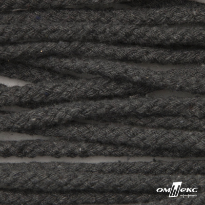 Шнур плетеный d-6 мм круглый, 70% хлопок 30% полиэстер, уп.90+/-1 м, цв.1088-т.серый - купить в Тамбове. Цена: 588 руб.
