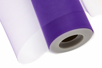 Фатин в шпульках 16-85, 10 гр/м2, шир. 15 см (в нам. 25+/-1 м), цвет фиолетовый - купить в Тамбове. Цена: 100.69 руб.