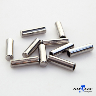 06033-Наконечник для шнура металл, отв. 4 мм, цв. никель - купить в Тамбове. Цена: 6.08 руб.