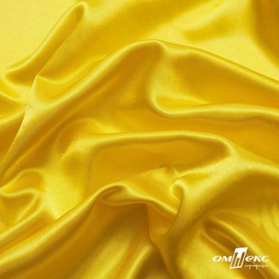 Поли креп-сатин 12-0643, 125 (+/-5) гр/м2, шир.150см, цвет жёлтый - купить в Тамбове. Цена 155.57 руб.
