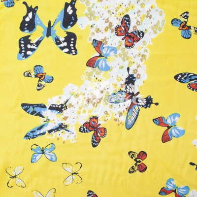 Плательная ткань "Софи" 7.2, 75 гр/м2, шир.150 см, принт бабочки - купить в Тамбове. Цена 241.49 руб.