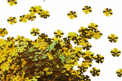 Пайетки "ОмТекс" россыпью,DOUBLE SIDED GOLD,цветок 14 мм/упак.50 гр, цв. 0460-золото - купить в Тамбове. Цена: 80.93 руб.