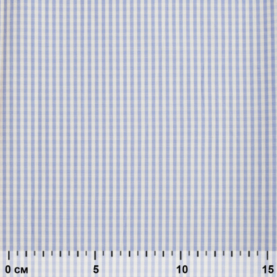 Ткань сорочечная Клетка Виши, 115 г/м2, 58% пэ,42% хл, шир.150 см, цв.2-голубой, (арт.111) - купить в Тамбове. Цена 306.69 руб.