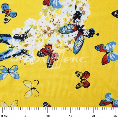 Плательная ткань "Софи" 7.2, 75 гр/м2, шир.150 см, принт бабочки - купить в Тамбове. Цена 241.49 руб.