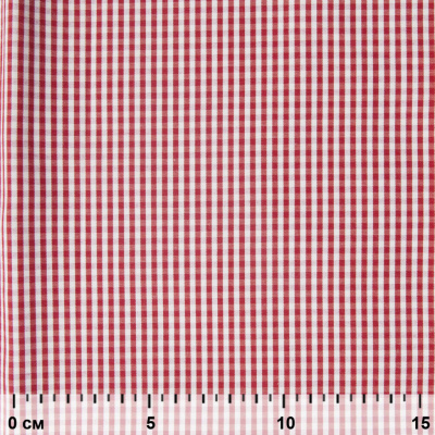Ткань сорочечная Клетка Виши, 115 г/м2, 58% пэ,42% хл, шир.150 см, цв.5-красный, (арт.111) - купить в Тамбове. Цена 306.69 руб.