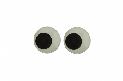 Глазки для игрушек, круглые, с бегающими зрачками, 10 мм/упак.50+/-2 шт, цв. -черно-белые - купить в Тамбове. Цена: 35.20 руб.
