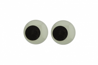 Глазки для игрушек, круглые, с бегающими зрачками, 18 мм/упак.20+/-2 шт, цв. -черно-белые - купить в Тамбове. Цена: 25.40 руб.