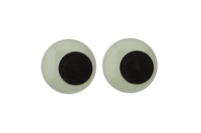 Глазки для игрушек, круглые, с бегающими зрачками, 24 мм/упак.50+/-2 шт, цв. -черно-белые - купить в Тамбове. Цена: 60.32 руб.