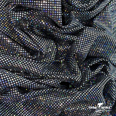 Трикотажное полотно голограмма, шир.140 см, #601-хамелеон чёрный - купить в Тамбове. Цена 452.76 руб.
