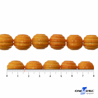 0309-Бусины деревянные "ОмТекс", 16 мм, упак.50+/-3шт, цв.003-оранжевый - купить в Тамбове. Цена: 62.22 руб.