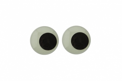 Глазки для игрушек, круглые, с бегающими зрачками, 15 мм/упак.50+/-2 шт, цв. -черно-белые - купить в Тамбове. Цена: 47.40 руб.