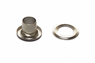 Люверсы металлические "ОмТекс", блочка/кольцо, (4 мм) - цв.никель - купить в Тамбове. Цена: 0.24 руб.