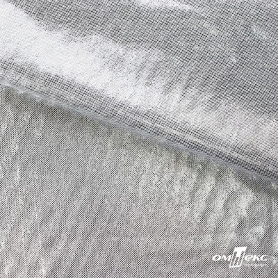Трикотажное полотно голограмма, шир.140 см, #602 -белый/серебро - купить в Тамбове. Цена 385.88 руб.