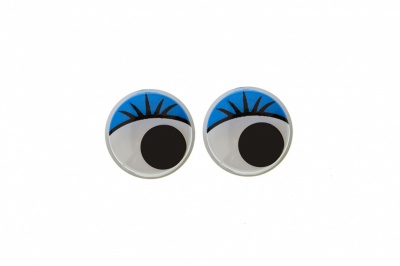 Глазки для игрушек, круглые, с бегающими зрачками, 8 мм/упак.50+/-2 шт, цв. -синий - купить в Тамбове. Цена: 59.05 руб.