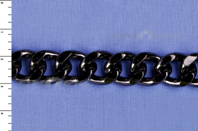 Цепь металл декоративная №9 (13,5*16,5) черная (10+/-1 м)  - купить в Тамбове. Цена: 808.92 руб.
