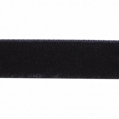 Лента бархатная нейлон, шир.12 мм, (упак. 45,7м), цв.03-черный - купить в Тамбове. Цена: 448.27 руб.