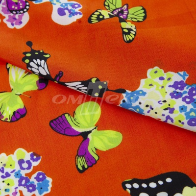 Плательная ткань "Софи" 7.1, 75 гр/м2, шир.150 см, принт бабочки - купить в Тамбове. Цена 241.49 руб.
